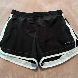 Brooks athletic black and white shorts